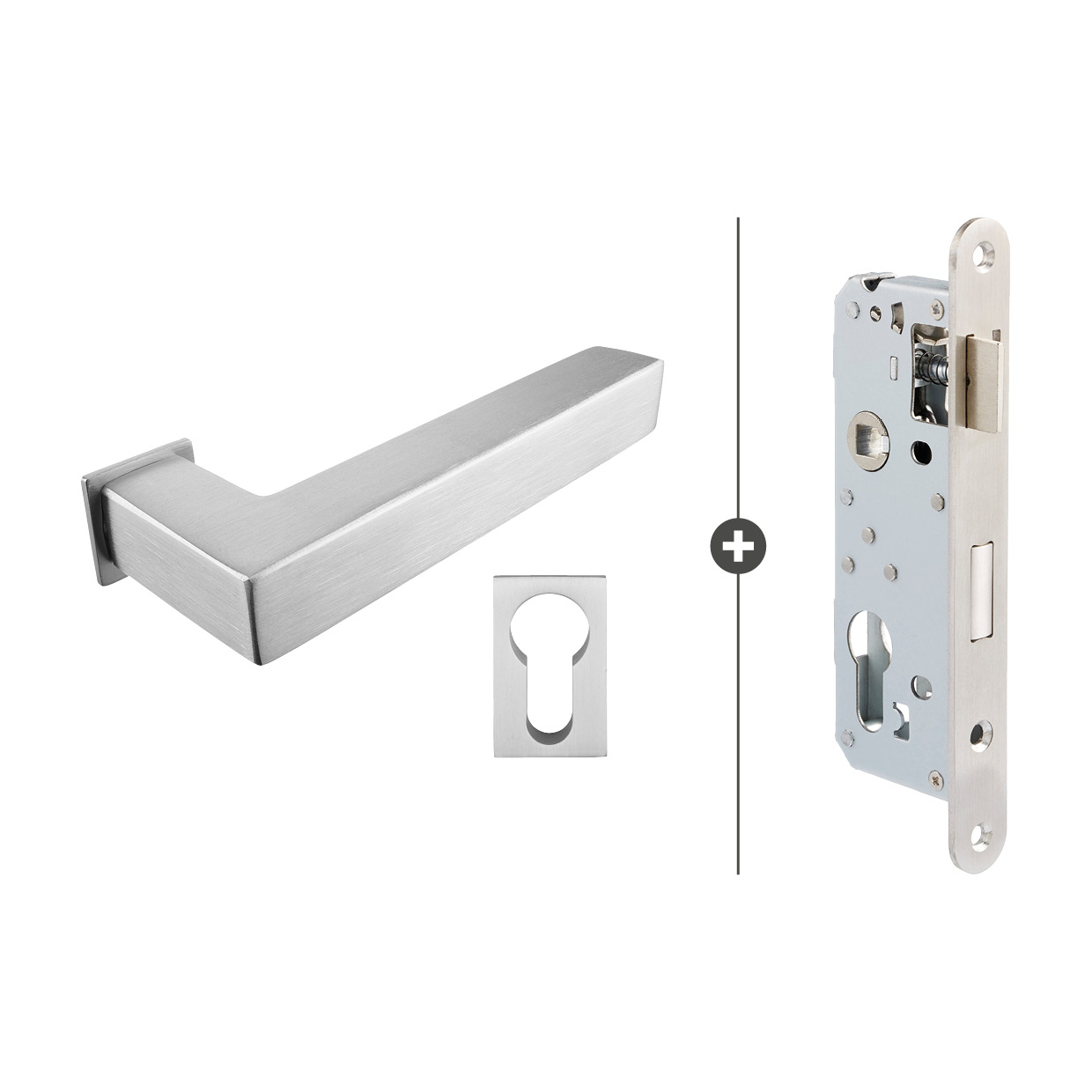 Sluitwerkpakketten met Deurkruk Squared 20 Minimal RVS